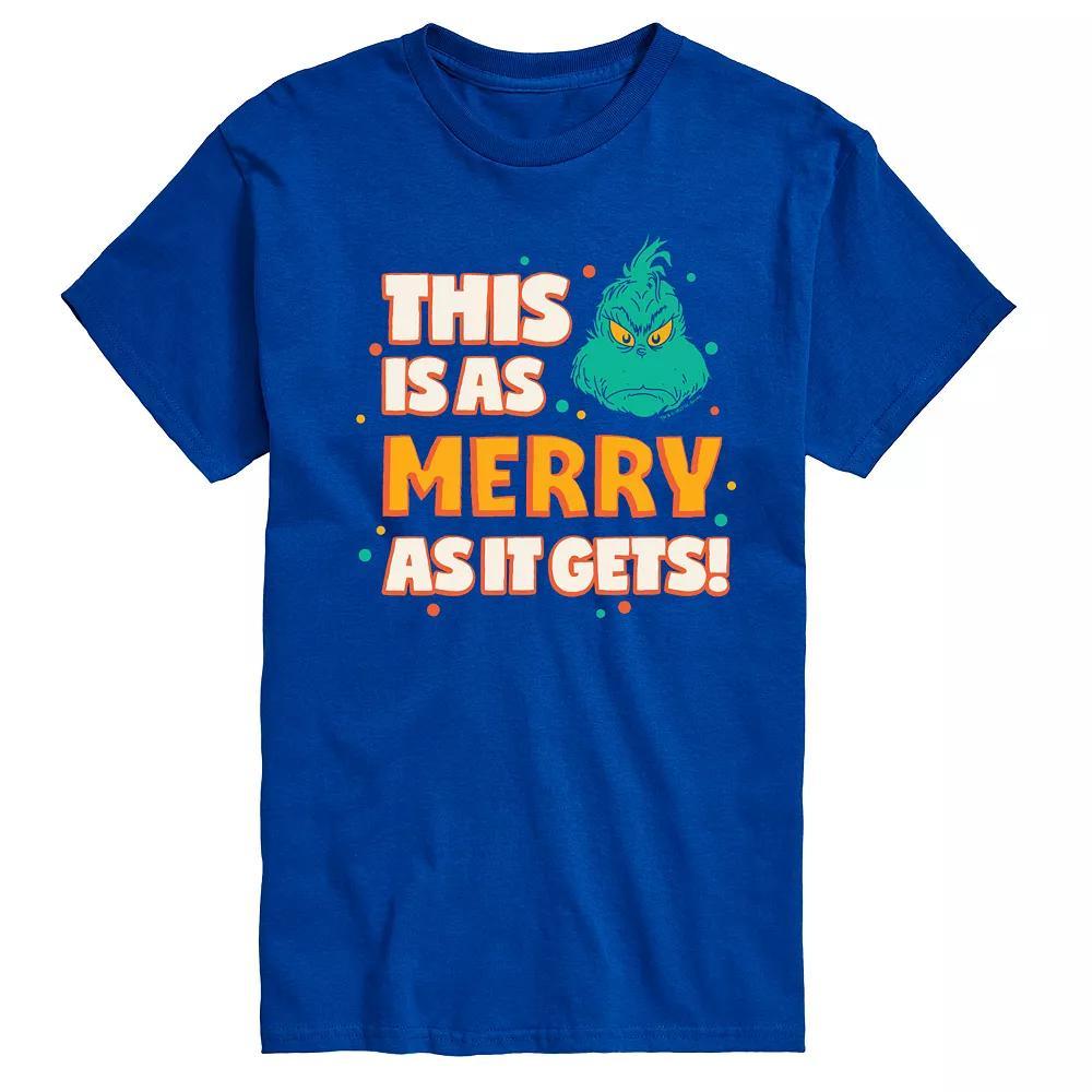 Big & Tall Dr. Seuss The Grinch As Merry As It Gets Graphic Tee, Mens Product Image