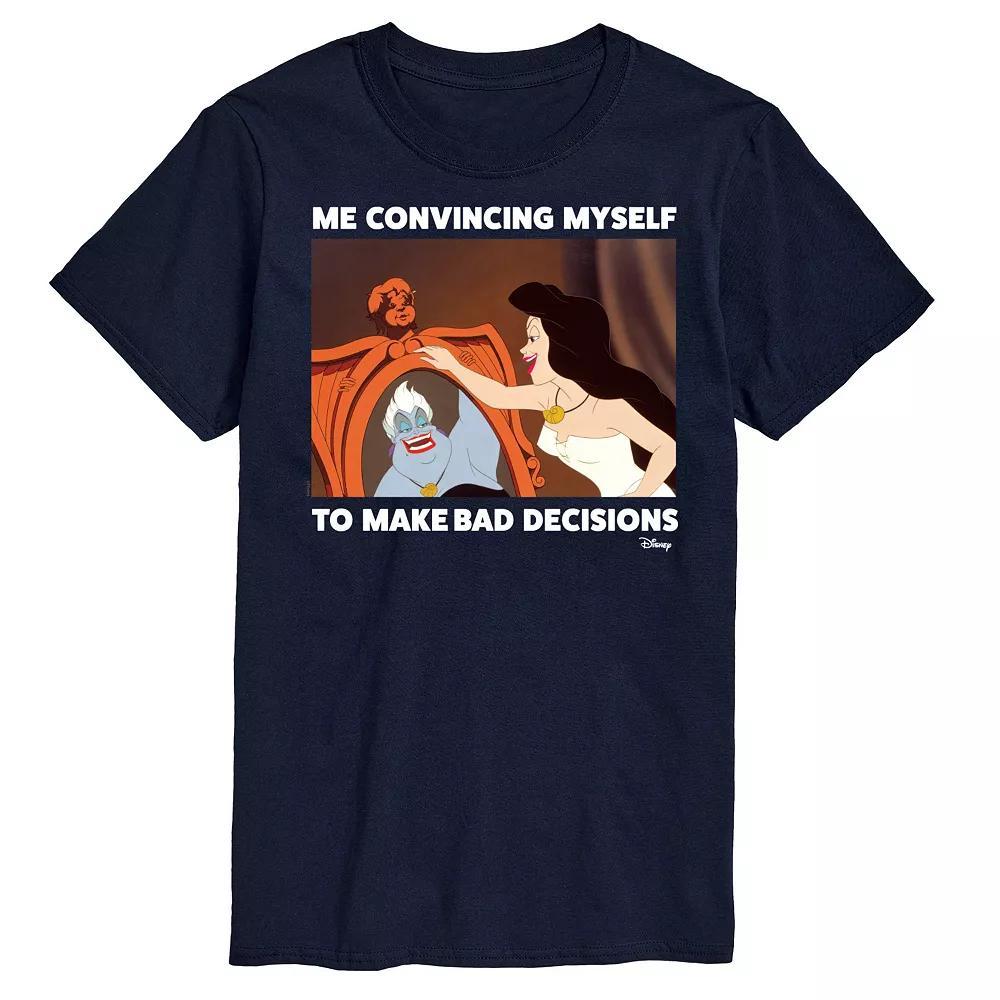 Disney Villains The Little Mermaid Ursula Mens Bad Decisions Graphic Tee Blue Product Image