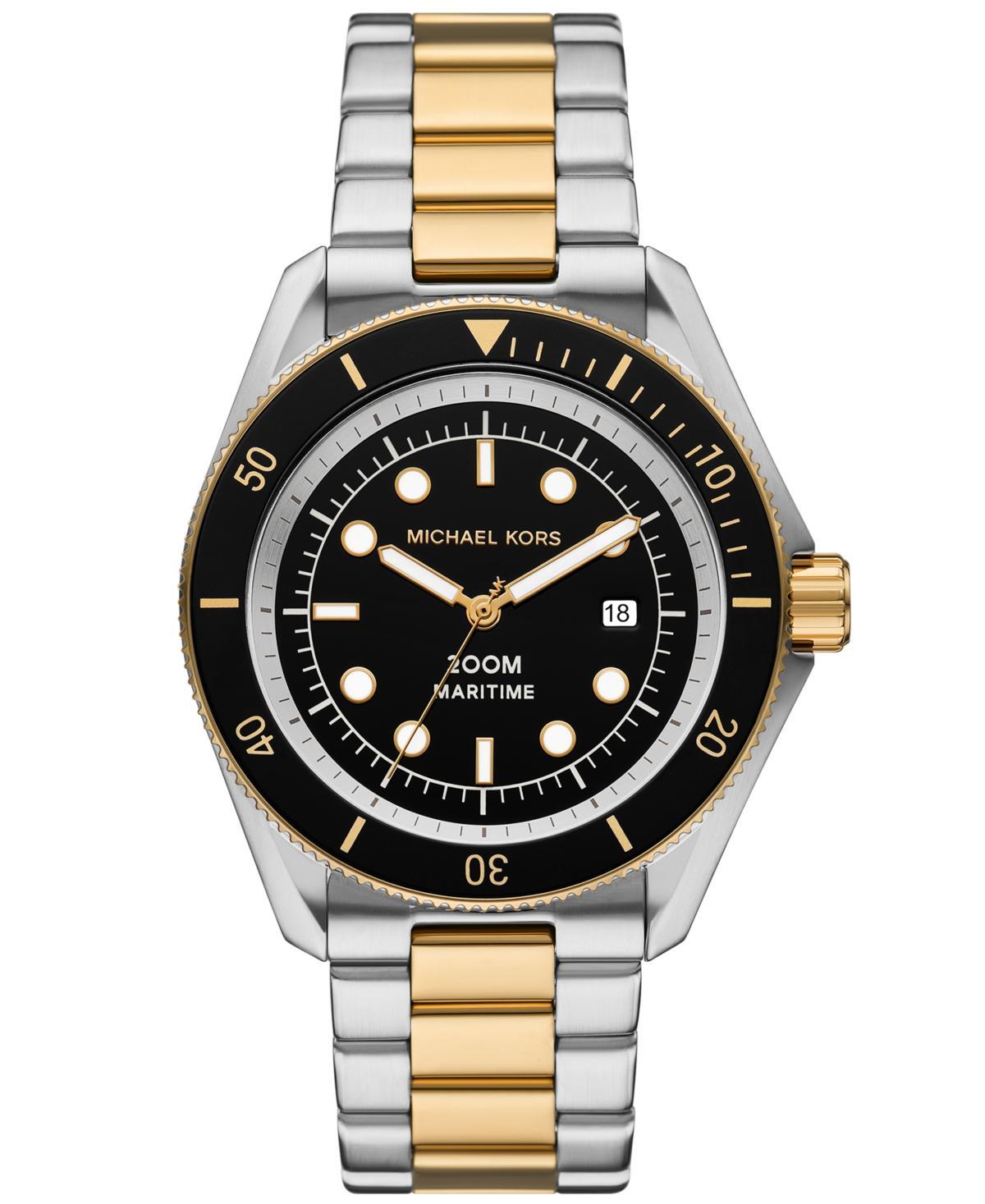 Michael Kors Mens Maritime Three-Hand Two-Tone Stainless Steel Bracelet Watch Product Image