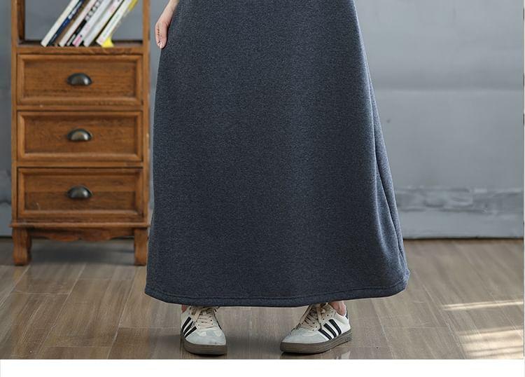 Color Block Lettering Applique Maxi Hoodie Dress Product Image