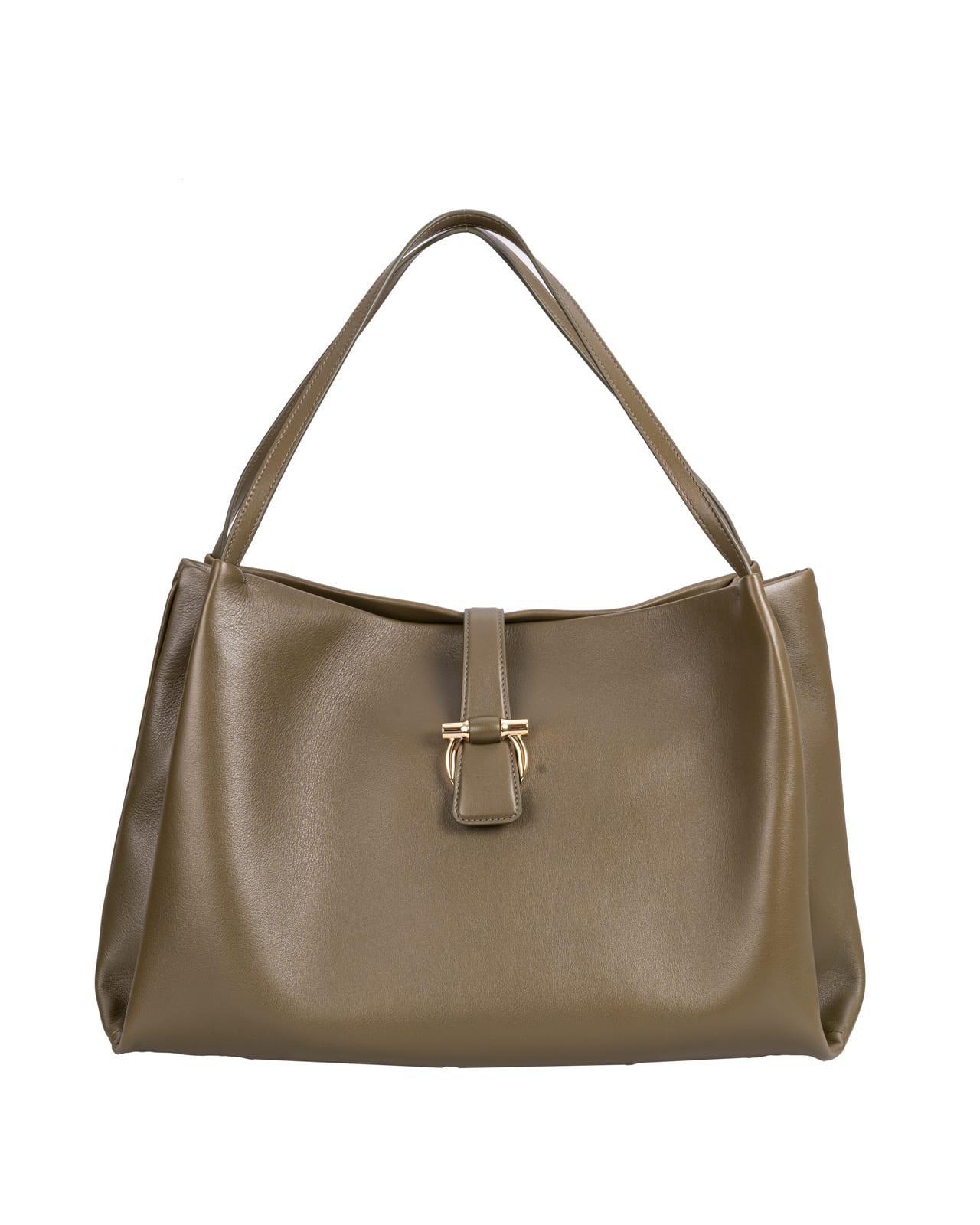 FERRAGAMO Salvatore  Logo Printed Tote Bag In Green Product Image