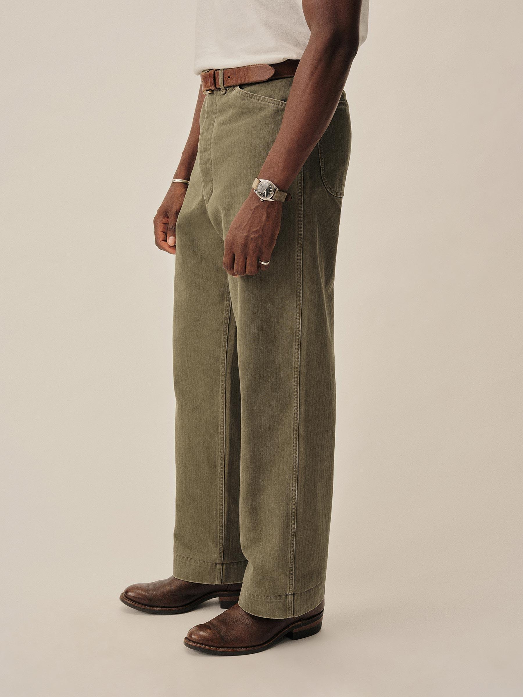 Grassland Herringbone Twill Full Saddle Field Pant - Buck Mason- Modern American Classics Product Image