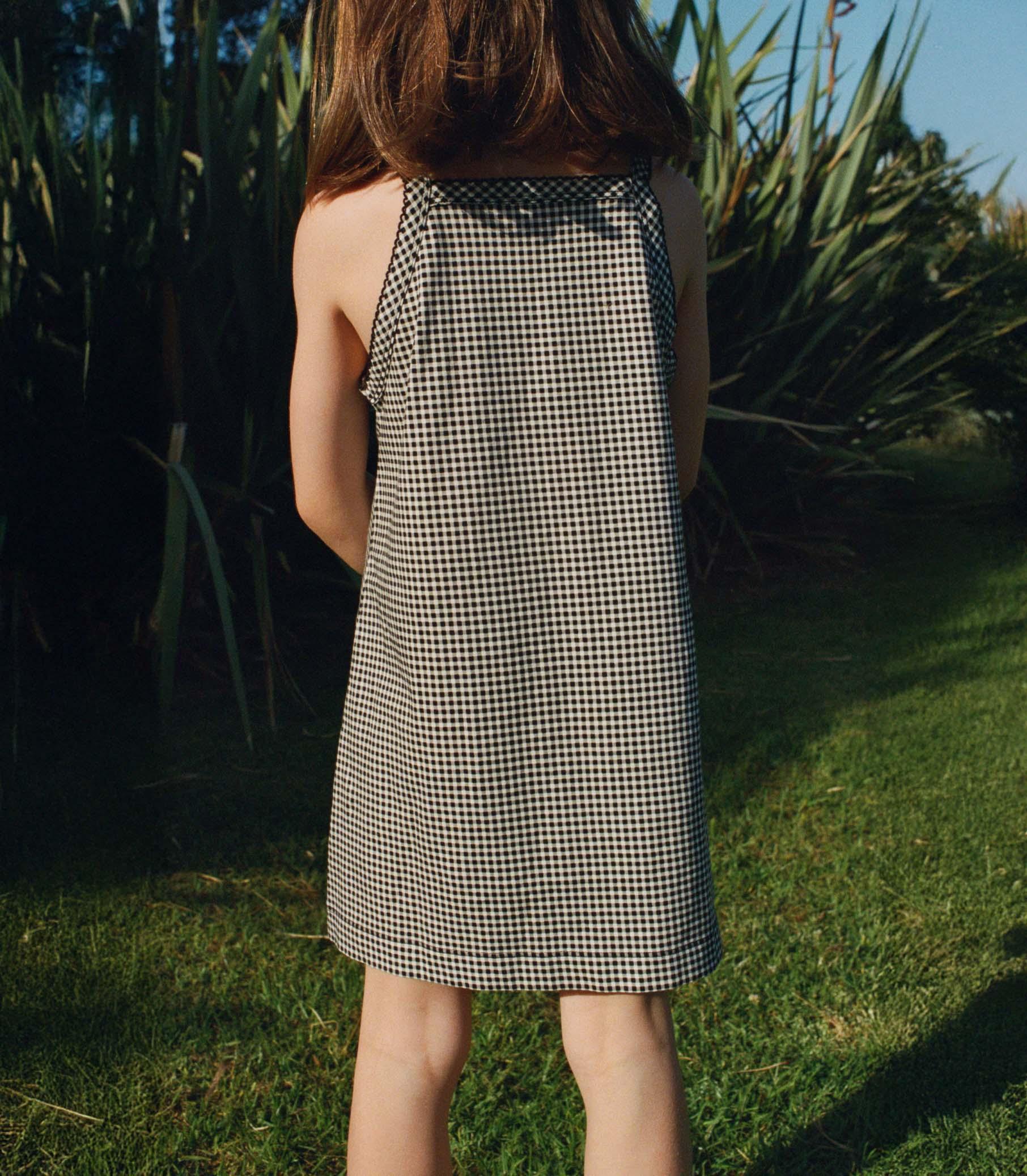 NIXIE DRESS -- NOIR LA MADDALENA GINGHAM Product Image
