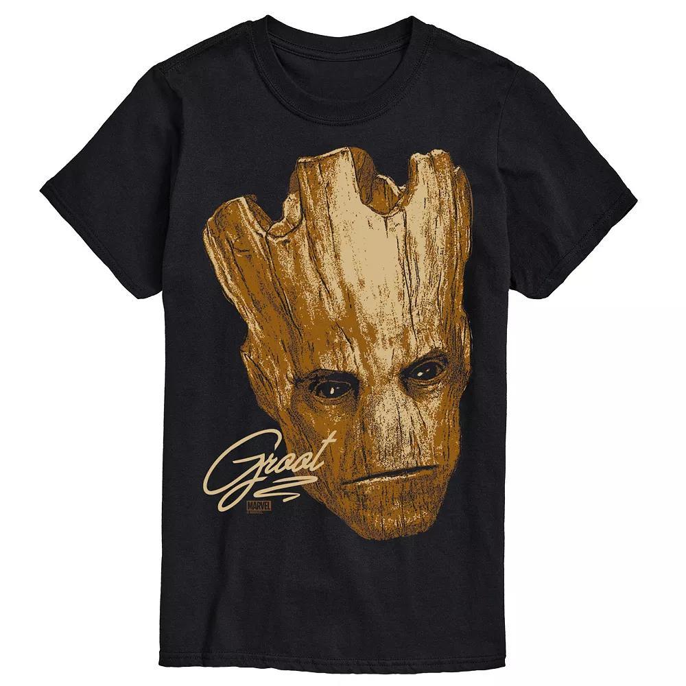 Big & Tall Marvel Guardians Of The Galaxy Groot Head Portrait Oversized Graphic Tee, Mens Product Image