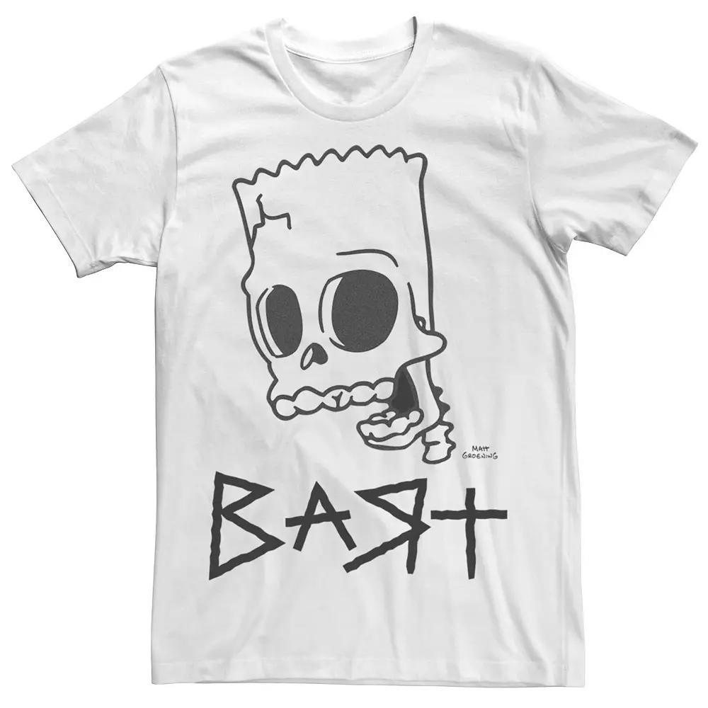 Men's The Simpsons Bart Skeleton Tee, Size: XS, White Product Image