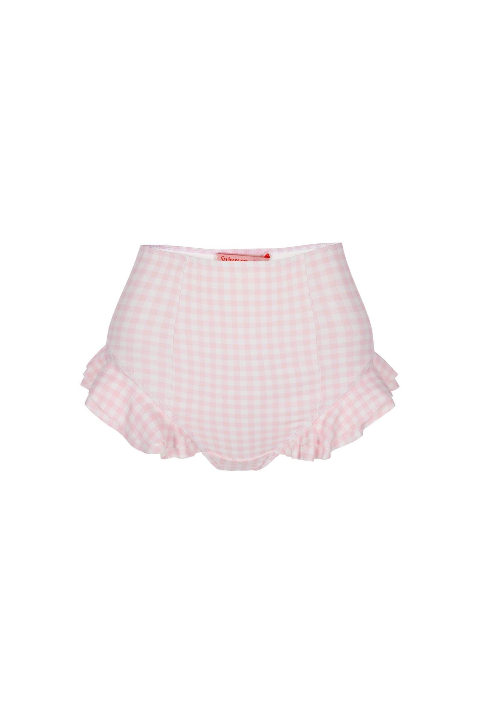 The Pink Gingham Ruffle Bikini Bottoms Product Image