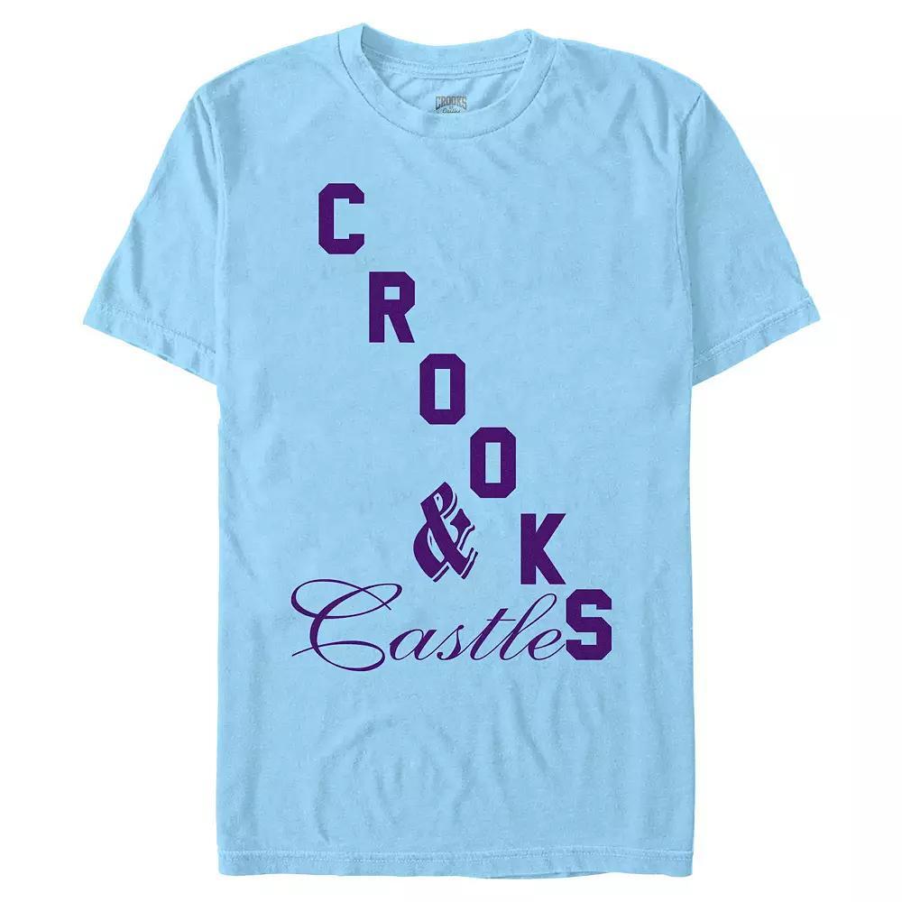 Men's Crooks And Castle Mixed Font Title Logo Graphic Tee, Size: Small, Light Blue Product Image