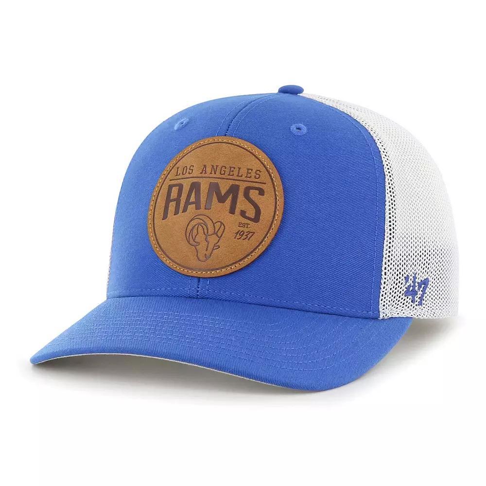 Men's '47 Blue Los Angeles Rams Leather Head Flex Hat, Size: Small/Medium Product Image