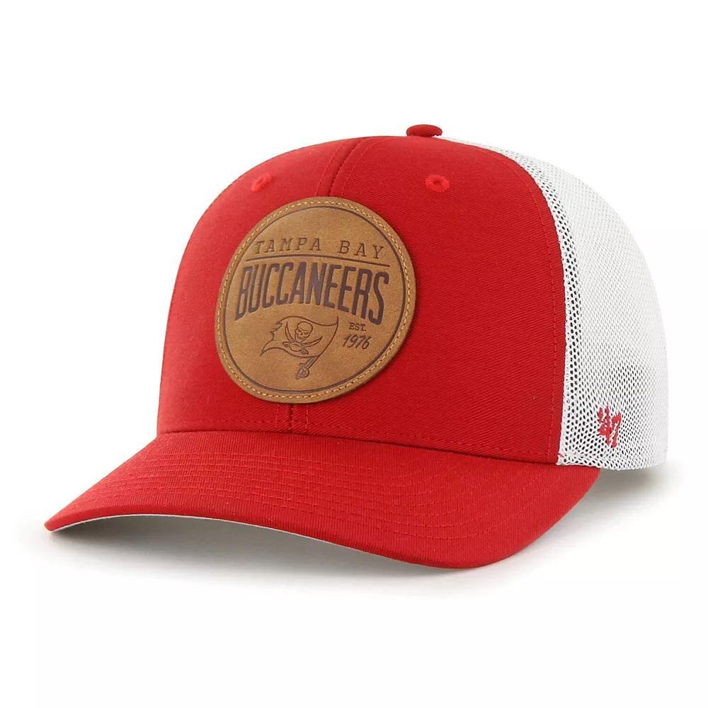 Men's '47 Red Tampa Bay Buccaneers Leather Head Flex Hat, Size: Large/XL Product Image