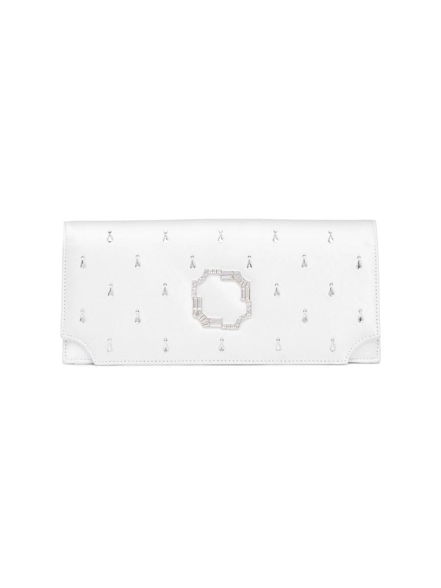 Womens Vivien Crystal-Embellished Satin Clutch Bag Product Image