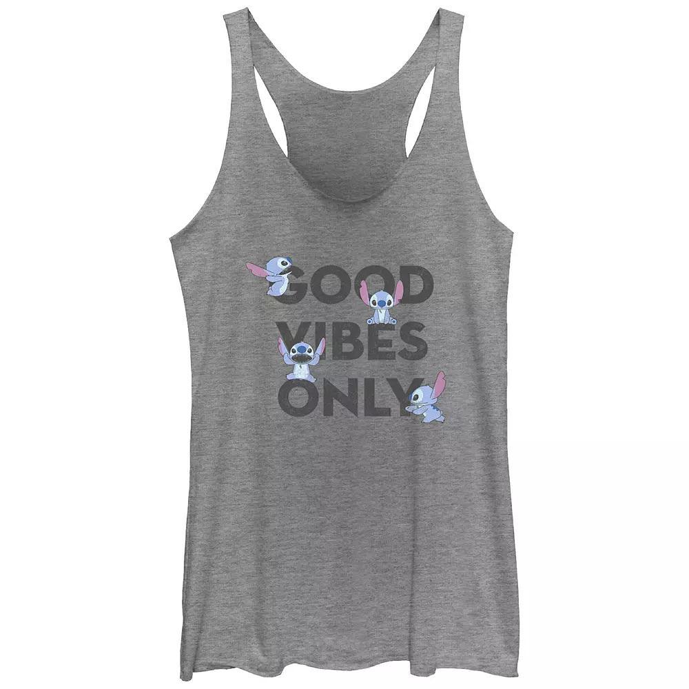 Disney's Lilo & Stitch Women's Ohana Varsity Stitch Tri-Blend Racerback Tank Top, Girl's, Size: XL, Gray Grey Product Image