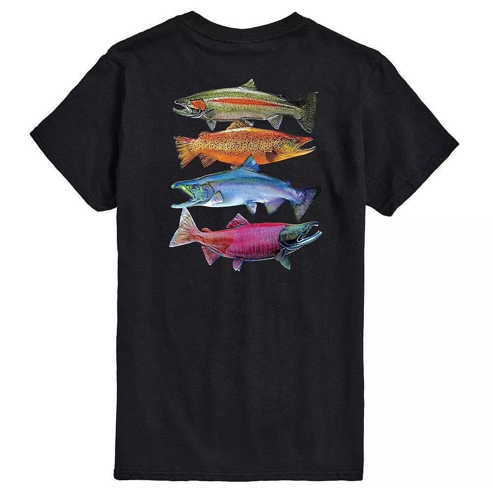 Big & Tall Northwaters Fish Graphic Tee, Men's, Size: 4XL Tall, Black Product Image