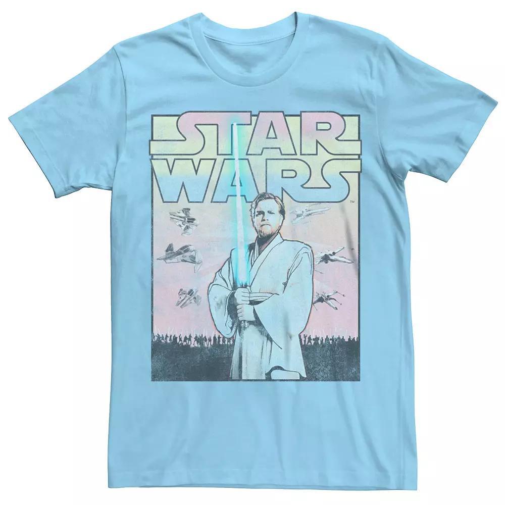 Men's Star Wars Young Obi-Wan Kenobi Distressed Poster Graphic Tee, Size: XXL, Light Blue Product Image