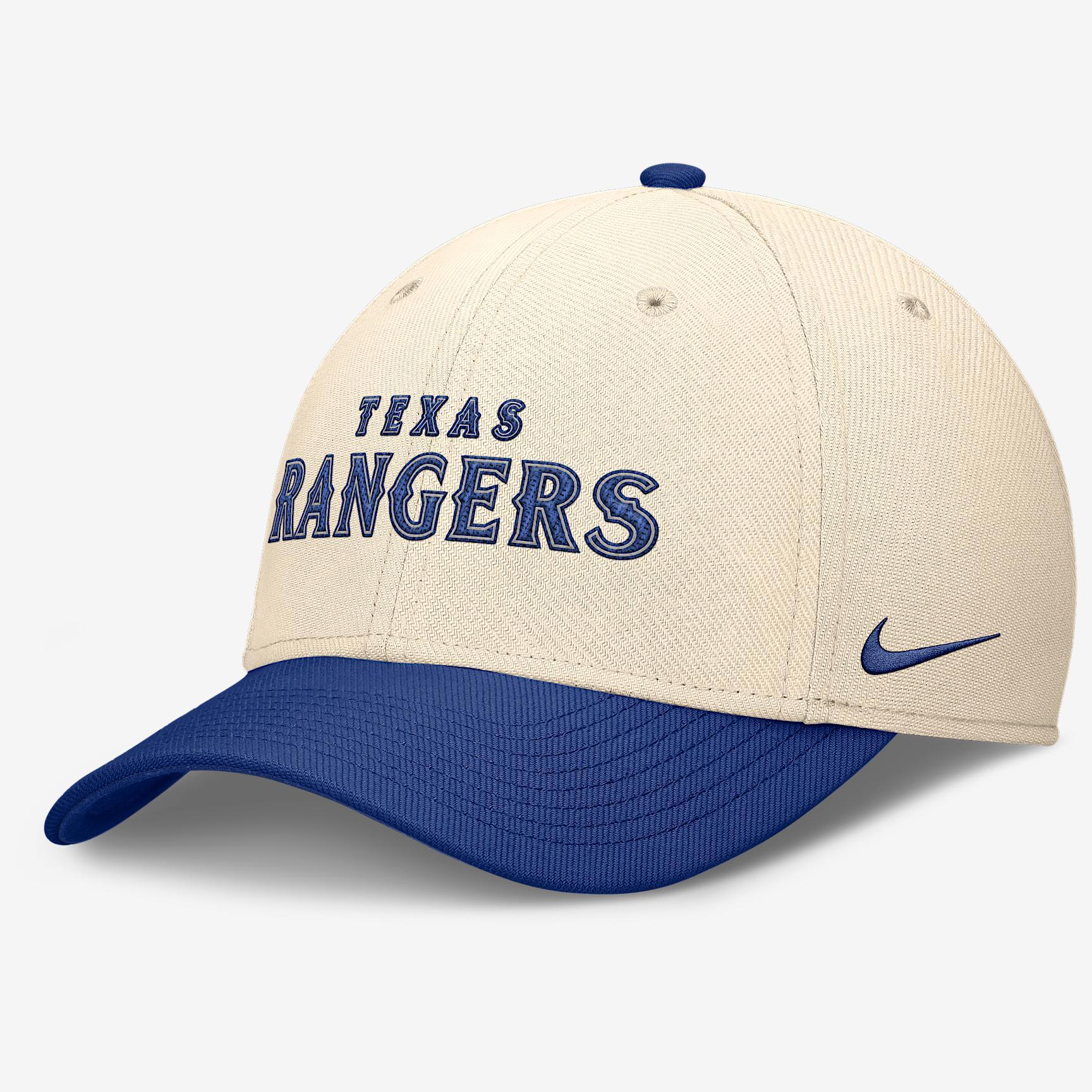 Texas Rangers Statement Rise Swoosh Men's Nike Dri-FIT MLB Hat Product Image