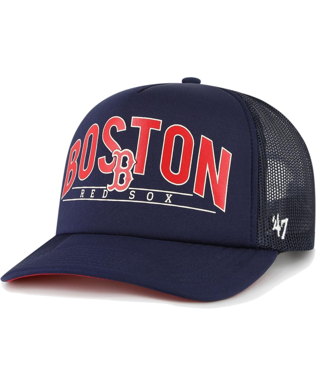 Men's '47 Navy Boston Red Sox Backhaul Foam Trucker Snapback Hat, Blue Product Image