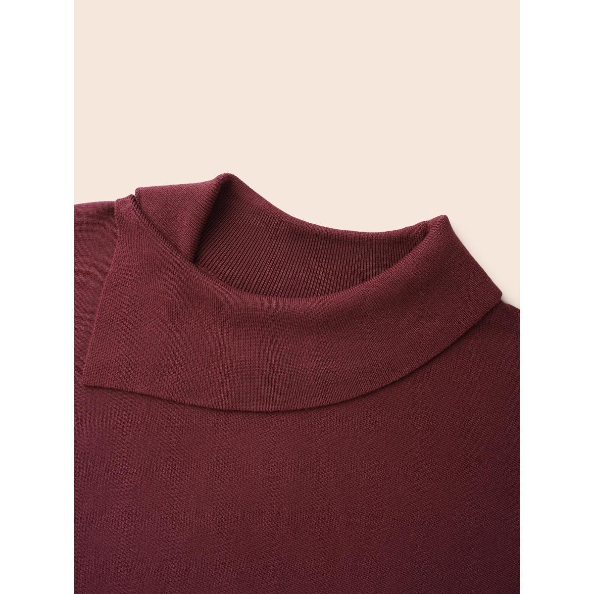Plus Size Supersoft Essentials Asymmetrical Neck Dolman Sleeve Pullover Scarlet Women Casual Loose Long Sleeve Asymmetrical Neck Everyday Pullovers BloomChic 28/5X Product Image