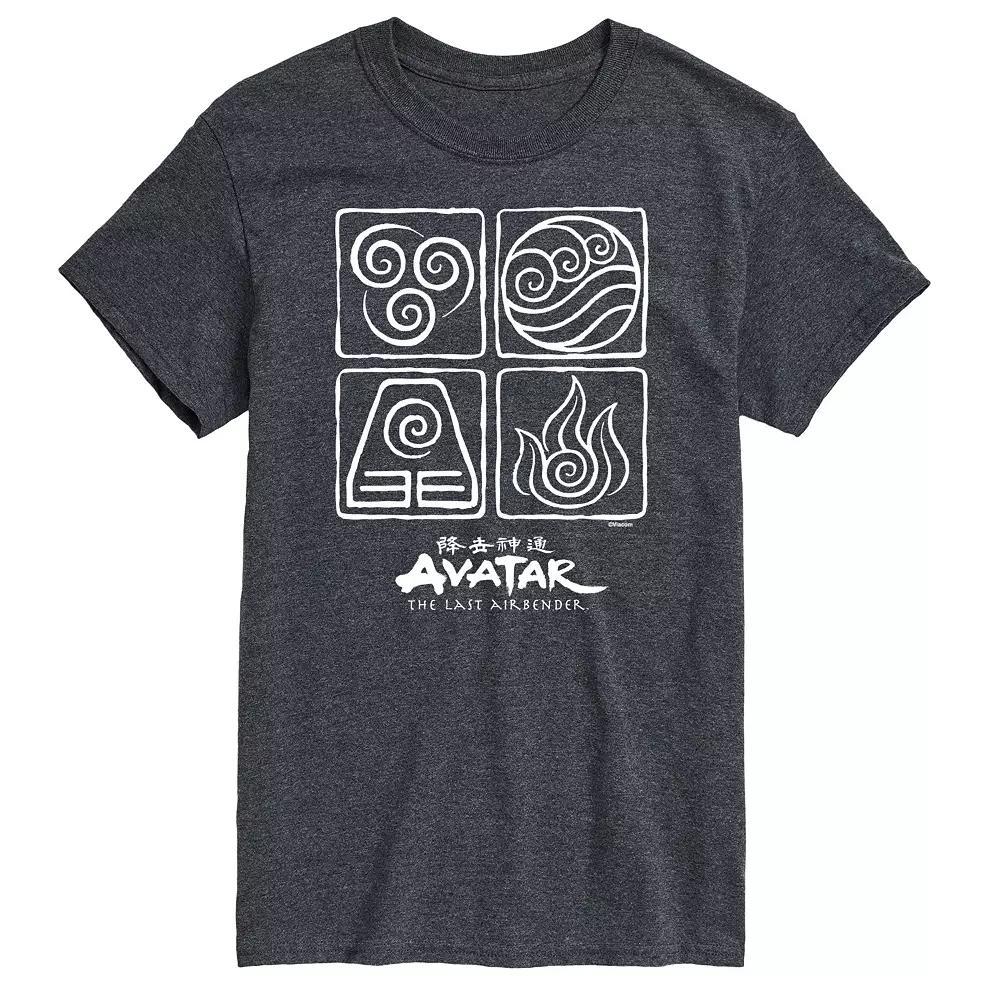 Big & Tall Avatar The Last Airbender Four Elements Graphic Tee, Men's, Size: Large Tall, Gray Product Image