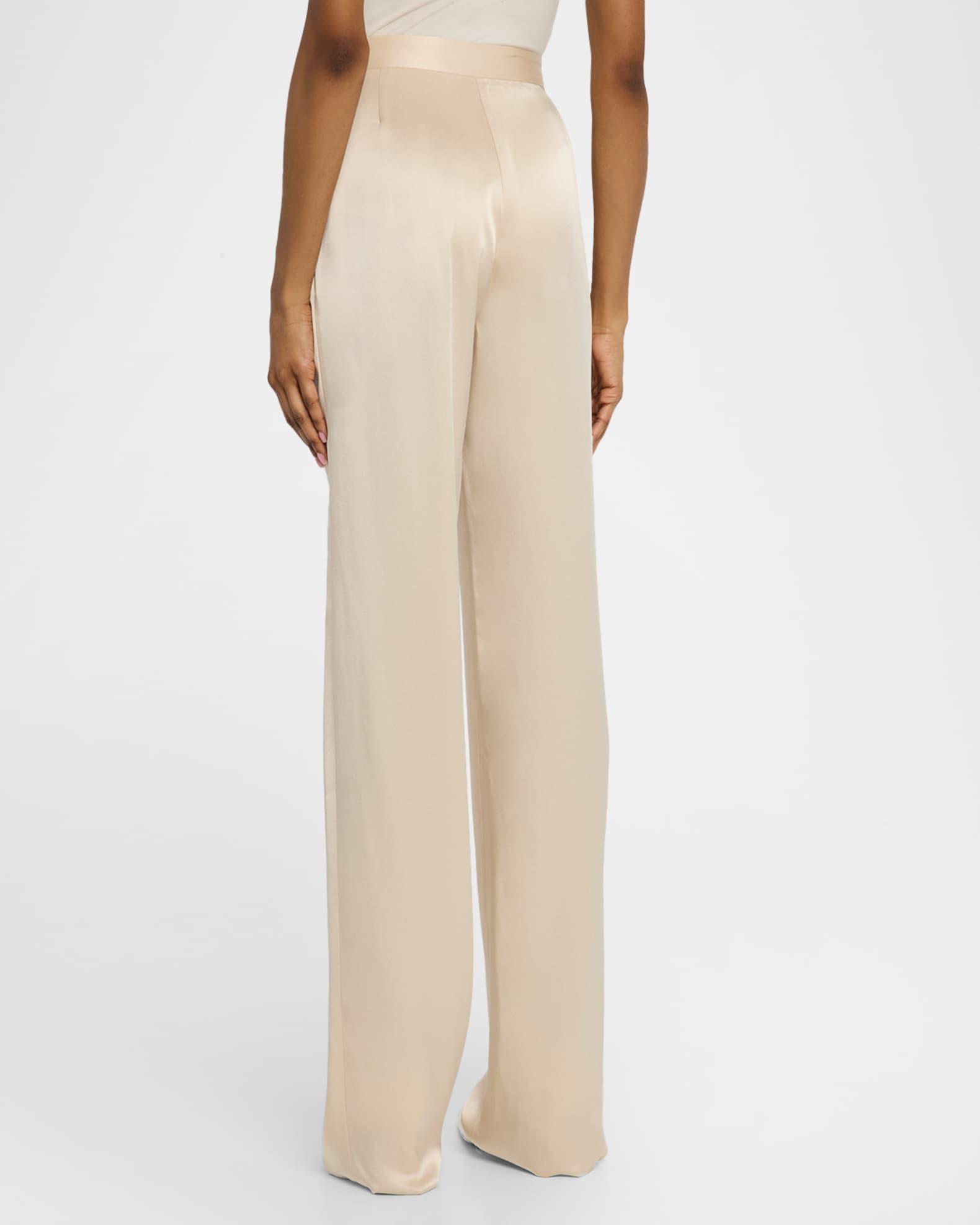 High-Rise Doublefsce Satin Wide-Leg Trousers Product Image