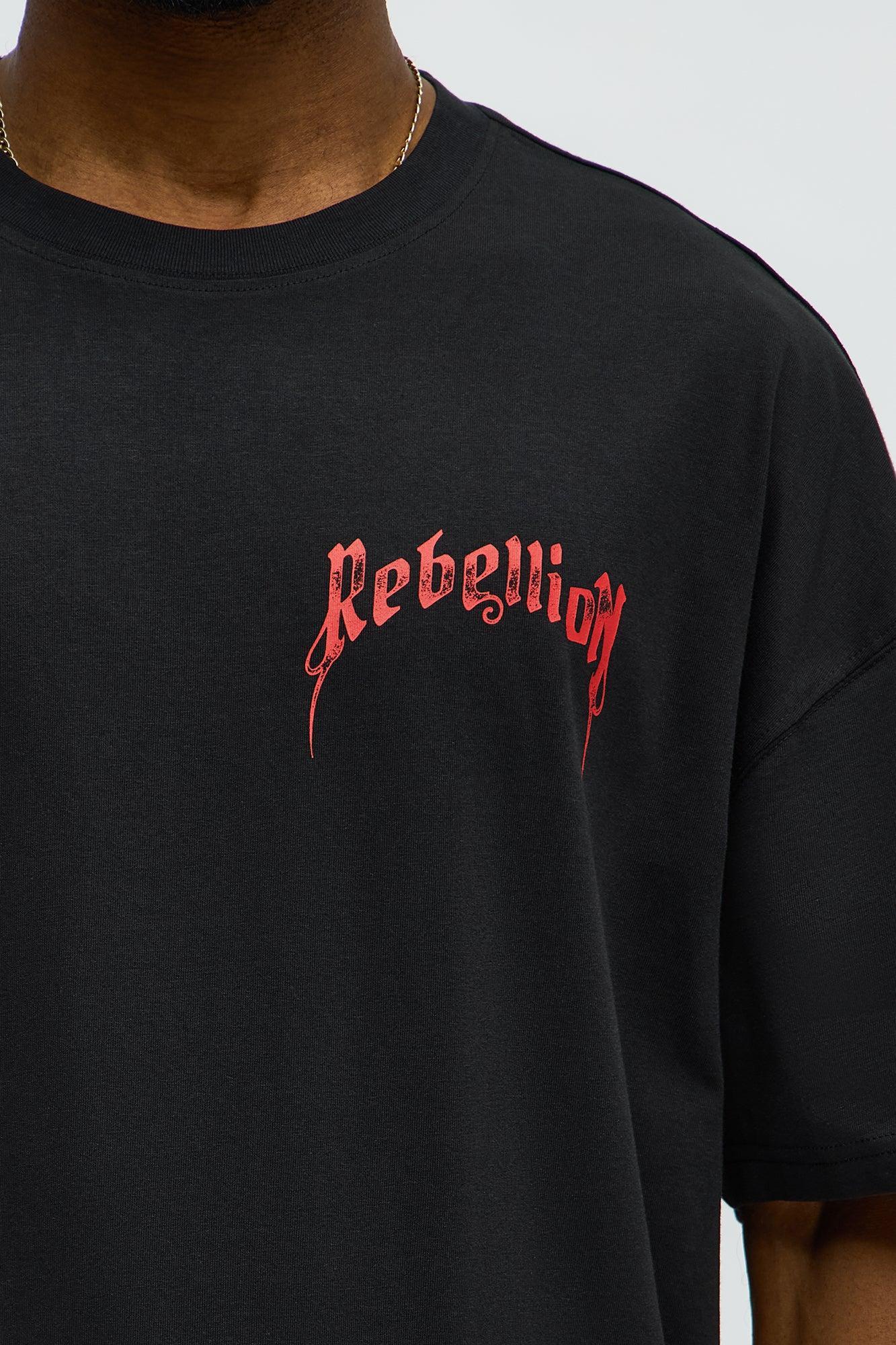 Rebellion Freedom Oversized Short Sleeve Tee - Black Product Image