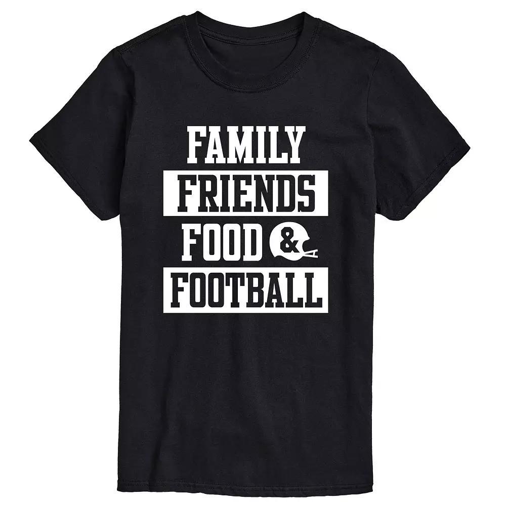 Big & Tall Family Friends Food Football Tee, Men's, Size: Large Tall, Black Product Image