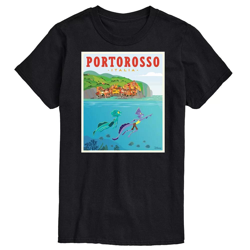 Disneys Luca Mens Portorossa Italy Postcard Graphic Tee Product Image