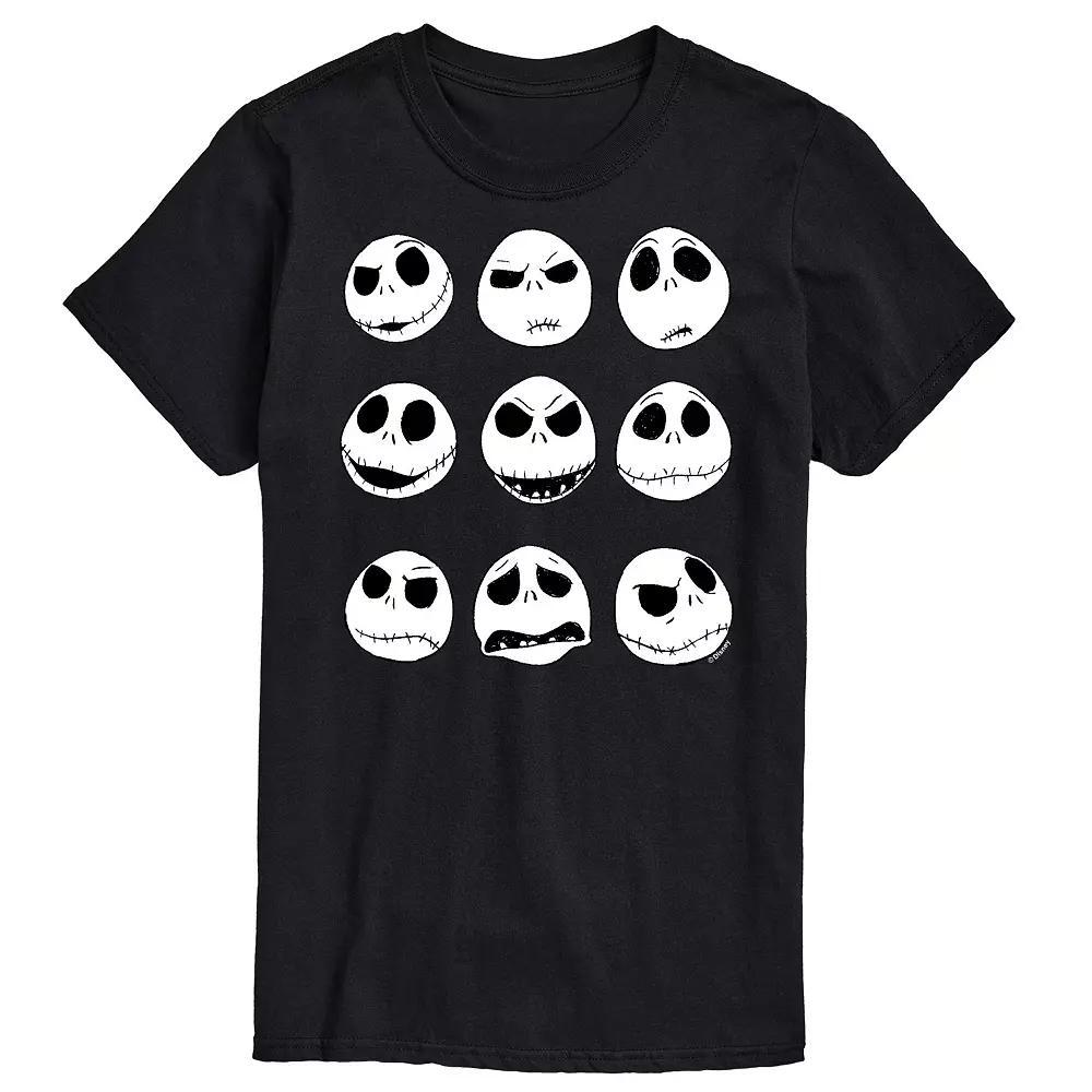 Disneys The Nightmare Before Christmas Jack Skellington Mens Grid Graphic Tee Grey Military Green Product Image