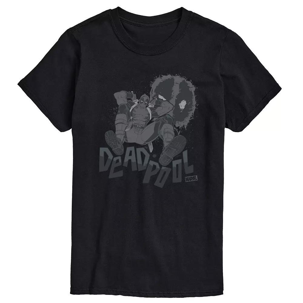 Mens Marvel Deadpool Monochrome Long Sleeve Graphic Tee Product Image