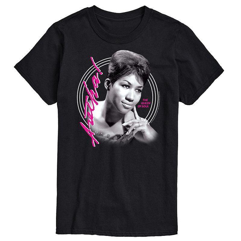 Men's Aretha Franklin Queen Of Soul Graphic Tee, Size: Large, Black Product Image