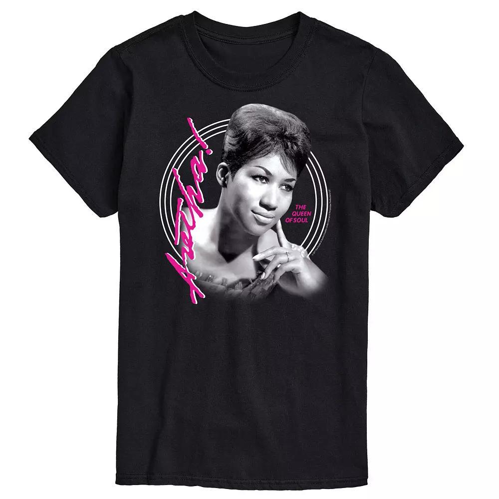 Men's Aretha Franklin Queen Of Soul Graphic Tee, Size: Large, Black Product Image