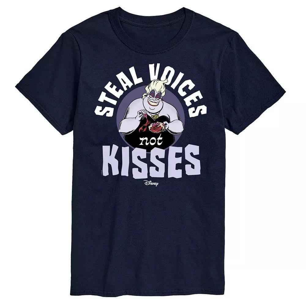 Disney Villains Mens Ursula Steal Voices Not Kisses Graphic Tee Blue Product Image