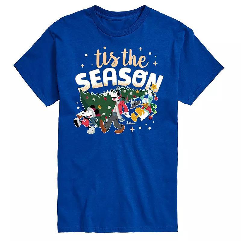 Disney's Mickey Mouse & Friends Men's Tis The Season Graphic Tee, Size: Small, Blue Product Image