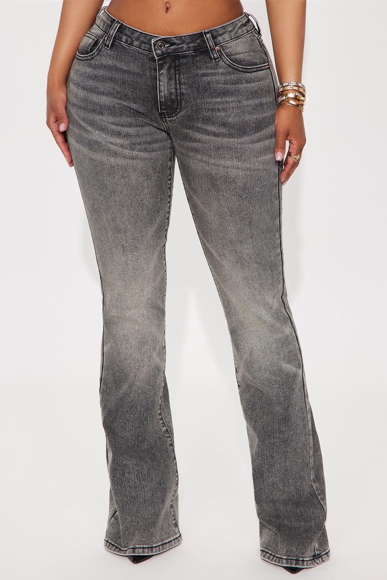 Forever Stretch Low Rise Flare Jeans - Grey Product Image