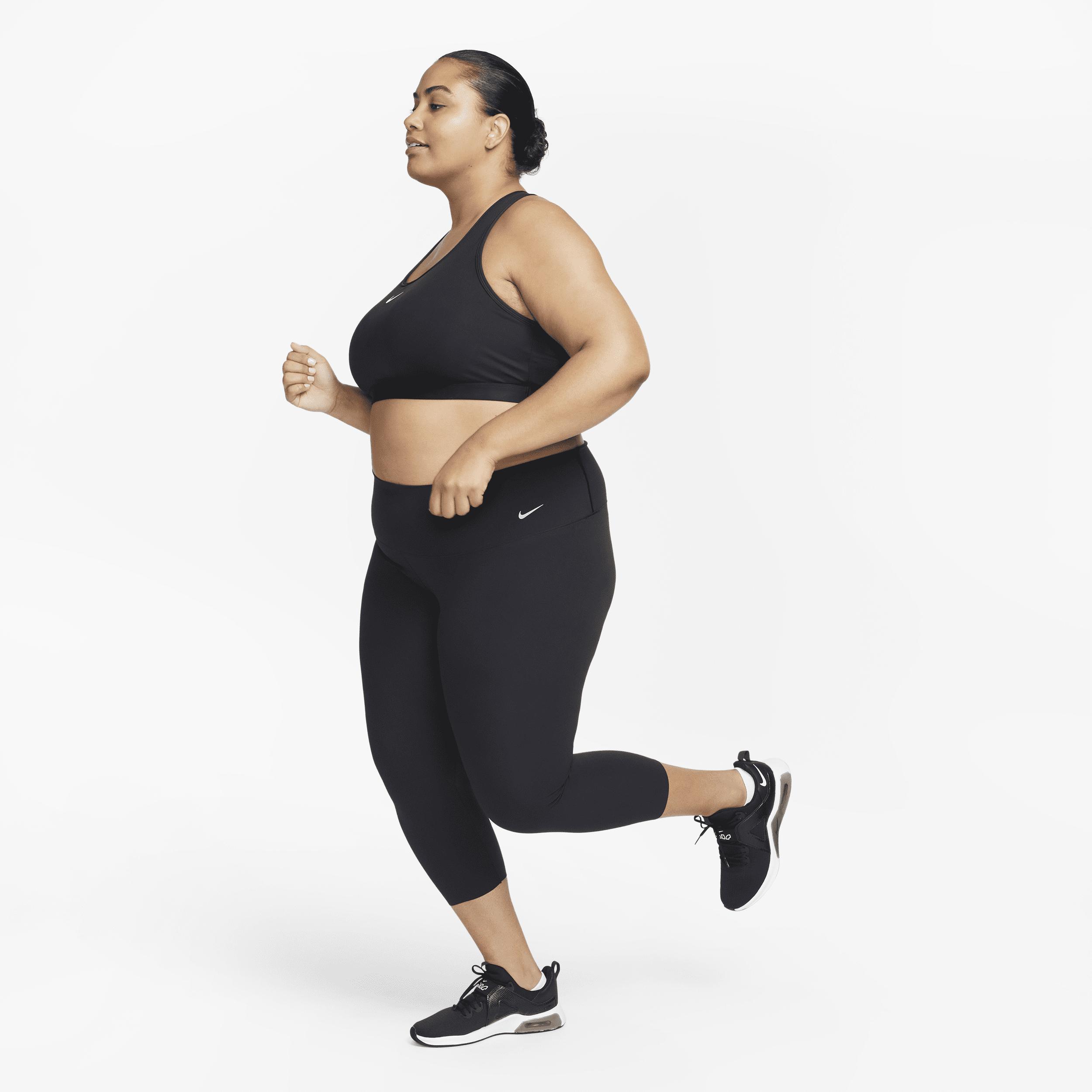 Plus Size Nike Swoosh Medium Padded Sports Bra, Women's, Size: 3XL, Black Product Image