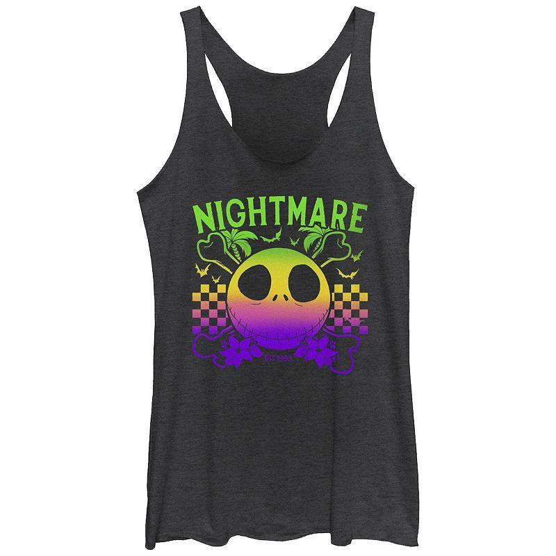 Disney's The Nightmare Before Christmas Jack Skellington Pirate Themed Juniors' Racerback Tank Top, Girl's, Size: XS, Black Grey Product Image
