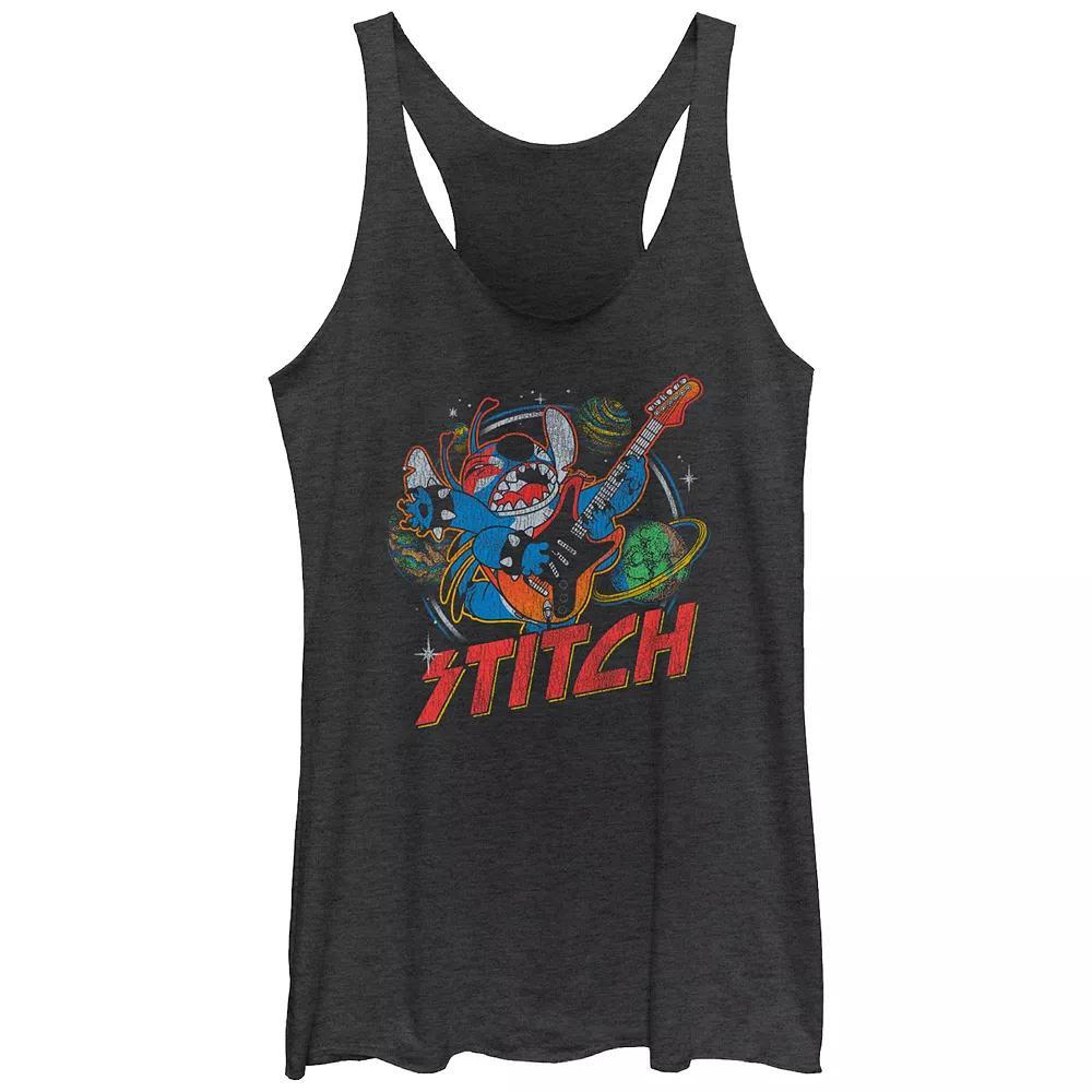 Disney Villains Glowing Badge Juniors' Tri-Blend Racerback Tank Top, Girl's, Size: Medium, Black Grey Product Image