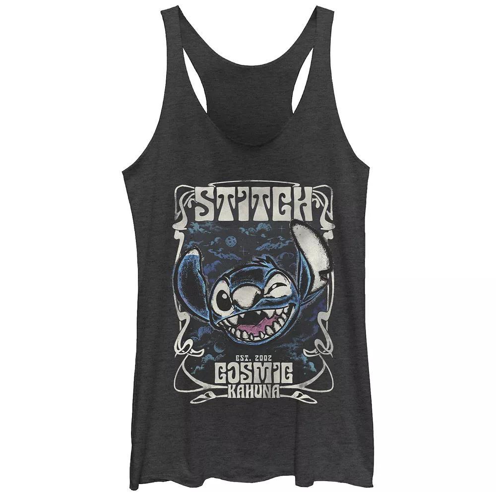Disney's Lilo & Stitch Est. 2002 Cosmic Kahuna Juniors' Tri-Blend Racerback Tank Top, Girl's, Size: XS, Black Grey Product Image