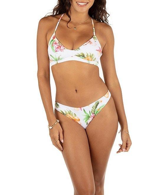 Hurley Malia Rib Floral Low Waist Moderate Swim Bottom Product Image