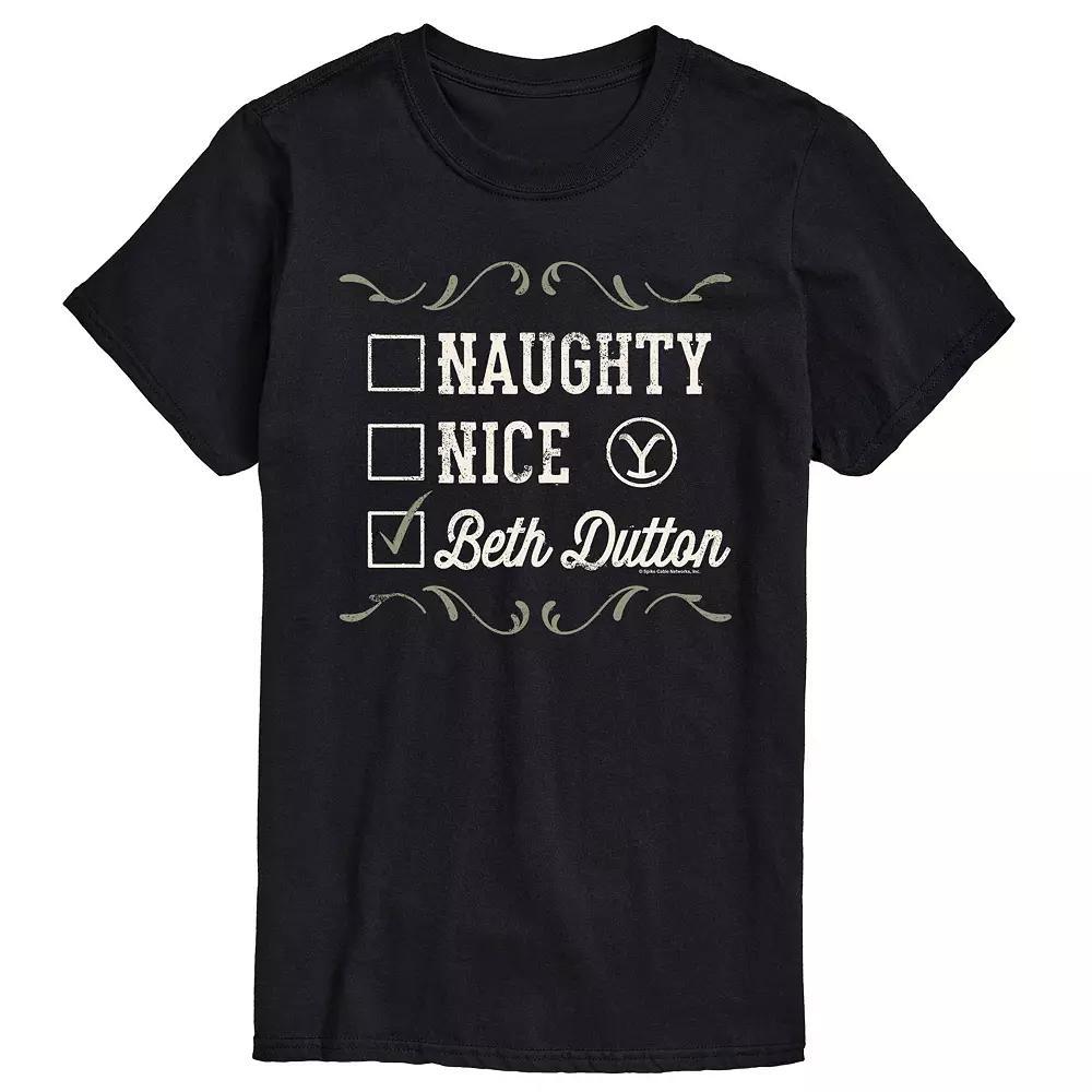 Mens Yellowstone Naughty Nice Beth Dutton Tee Product Image