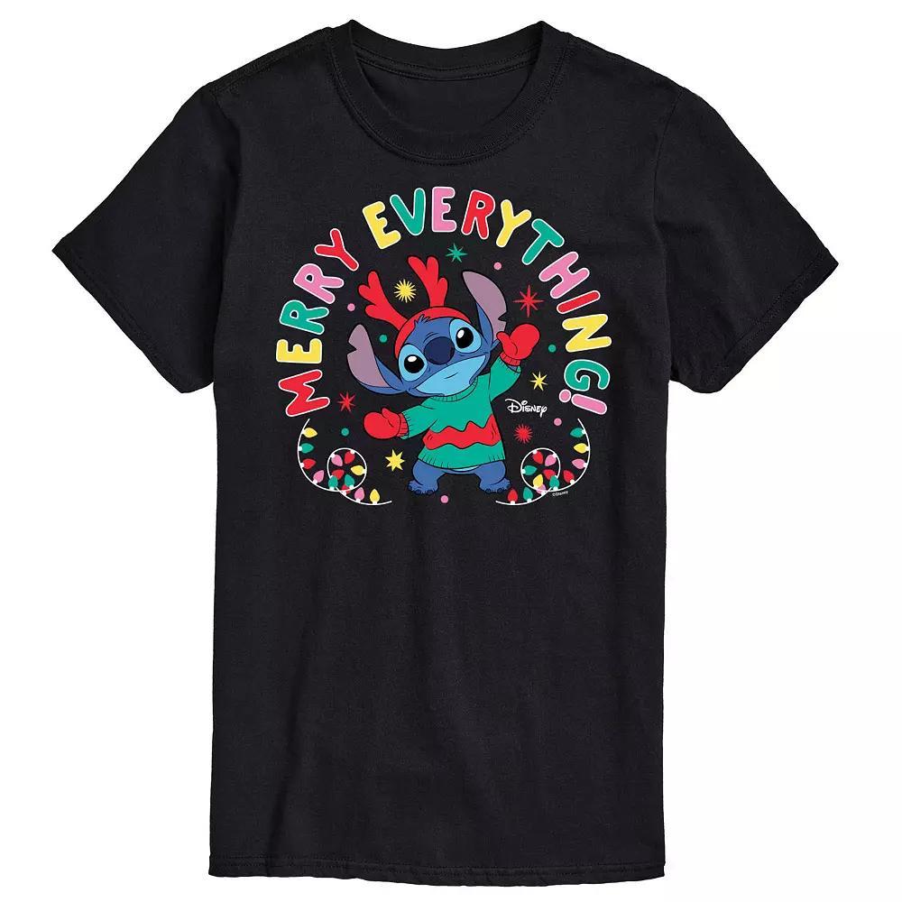 Disney's Lilo & Stitch Men's Merry Everything Graphic Tee, Size: Small, Black Product Image