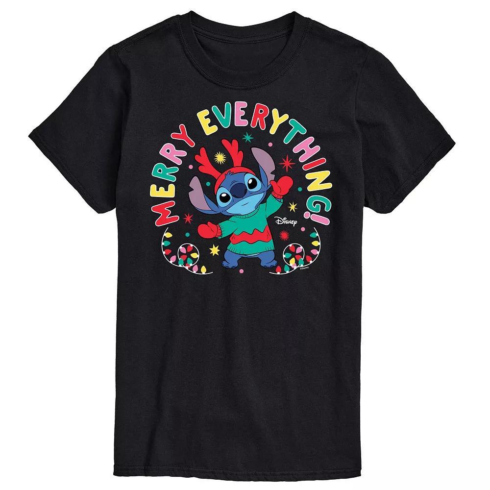 Disney's Lilo & Stitch Men's Merry Everything Graphic Tee, Size: Small, Black Product Image