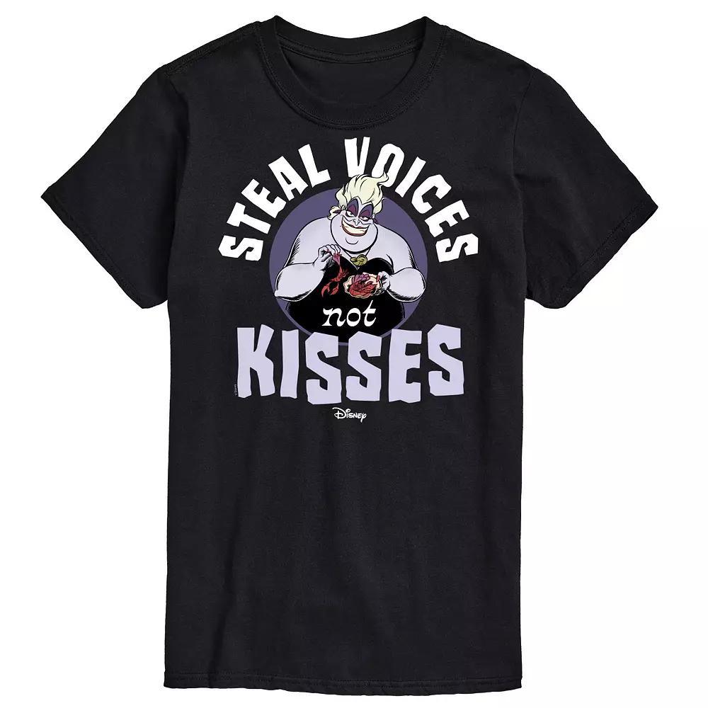 Disney Villains Mens Ursula Steal Voices Not Kisses Graphic Tee Blue Product Image