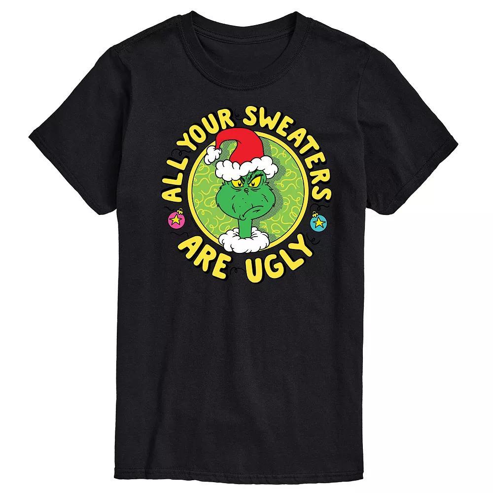 Men's Dr. Seuss The Grinch All Your Sweaters Are Ugly Graphic Tee, Size: XXL, Black Product Image