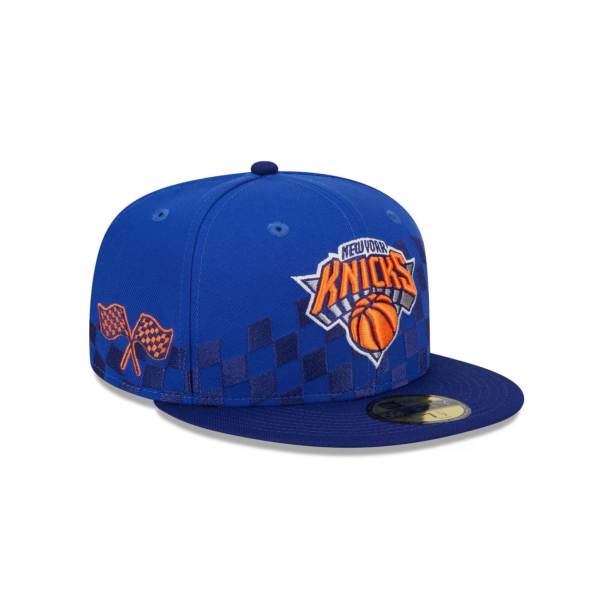 Men's New Era Blue New York Knicks 2024 NBA All-Star Game Rally Drive Checkerboard 59FIFTY Crown Fitted Hat, Size: 7 1/8 Product Image