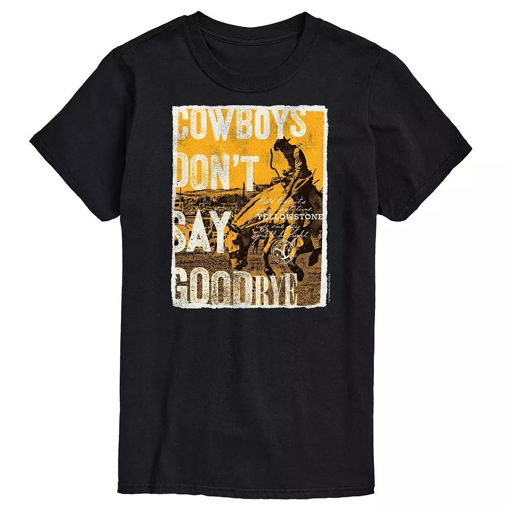 Mens Yellowstone Cowboys Dont Say Goodbye Graphic Tee Red Product Image