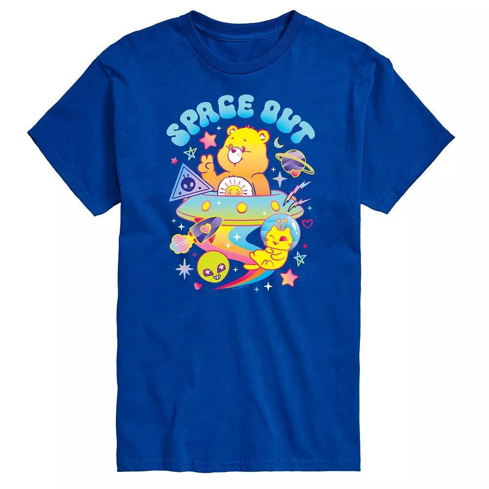 Mens Care Bears Space Out Dark Graphic Tee Blue Product Image