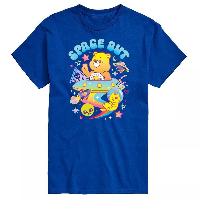 Mens Care Bears Space Out Dark Graphic Tee Blue Product Image