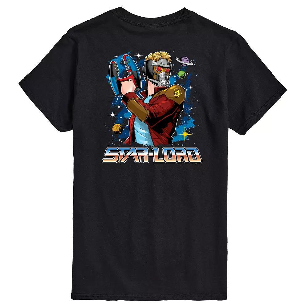 Mens Guardians Of The Galaxy Star-Lord Galaxy Retro Graphic Tee Product Image