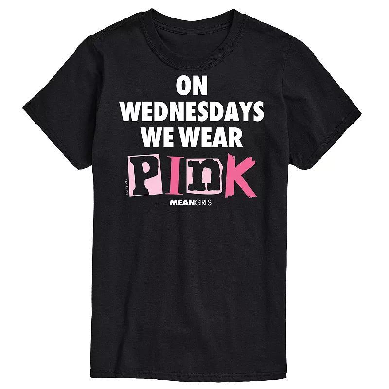 Men's Mean Girls Wednesdays We Wear Pink Graphic Tee, Size: XL, Black Product Image