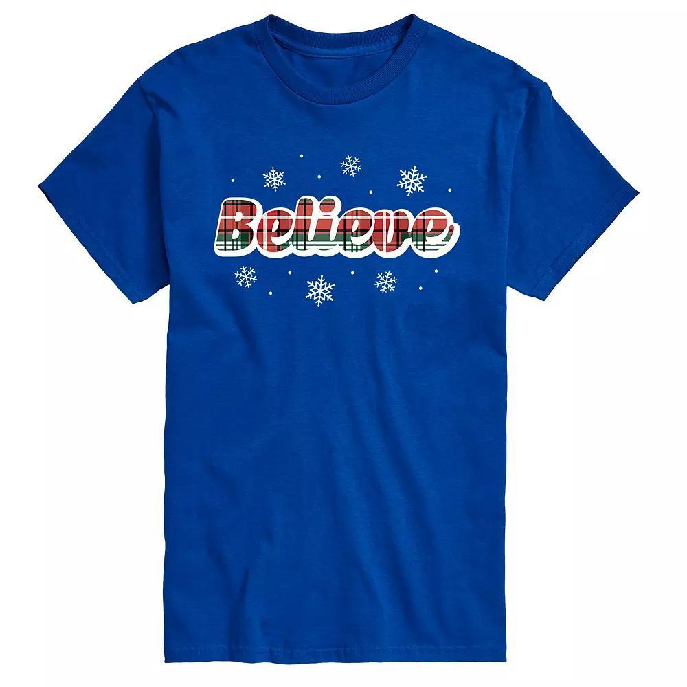 Big & Tall Believe Plaid Tee, Mens Product Image