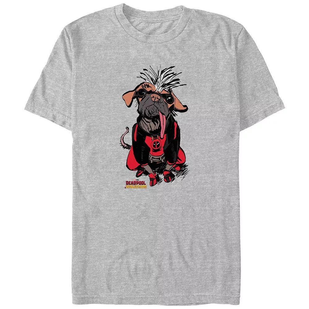 Big & Tall Marvel Deadpool & Wolverine Cute Dogpool Graphic Tee, Men's, Size: 4XL Tall, Athletic Grey Product Image